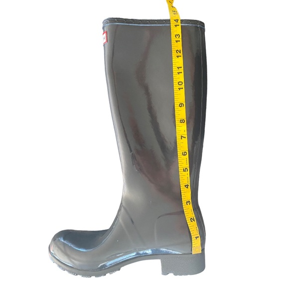 NEW! HUNTER Rain Boots Original Tour Gloss Finish Waterproof Dark Gray Size 6 - Picture 8 of 14